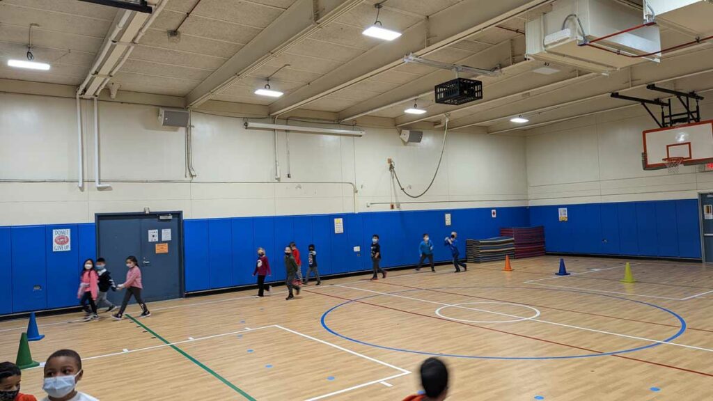 School Gymnasium with hideable screens