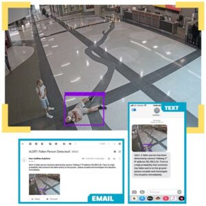 Sip and fall alert from Intellisee showing proactive security monitoring images and alerts