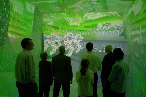 people standing in a fully immersive system - augmented reality for medical training